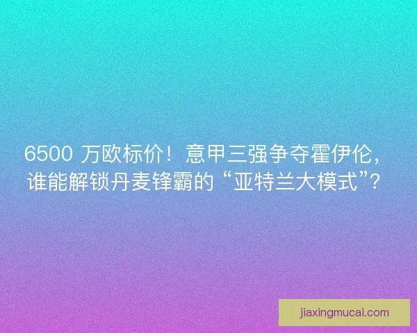 6500 万欧标价！意甲三强争夺霍伊伦，谁能解锁丹麦锋霸的 “亚特兰大模式”？